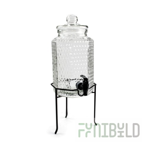 Acopa 1 Gallon Glass Beverage Dispenser with Metal Stand