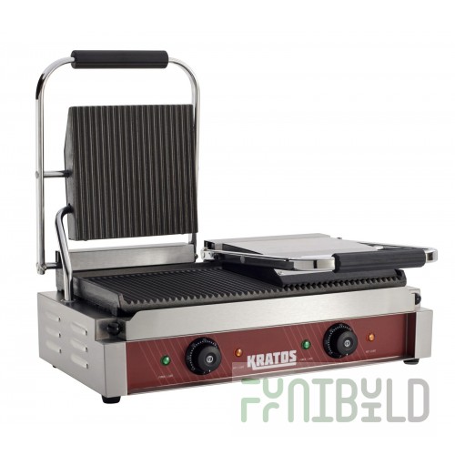 Hubert 29Y-023 Kratos® Commercial Double Panini Grill Grooved Plates 18.7
