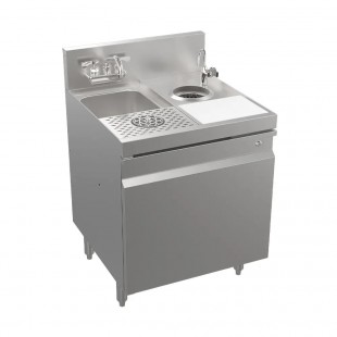 Krowne KR24-MS24-C 24 Inch Underbar Sink Unit with Cabinet Base and Locking Door