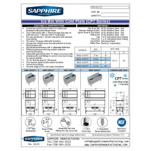 Sapphire Manufacturing SMIB-1824CP10 Underbar Ice Bin 12
