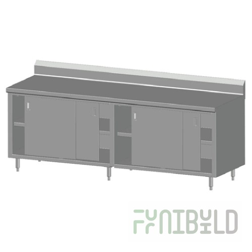 SPG International 10CBT-24HD Universal Stainless Work Table Cabinet Case With Hinged Doors 120