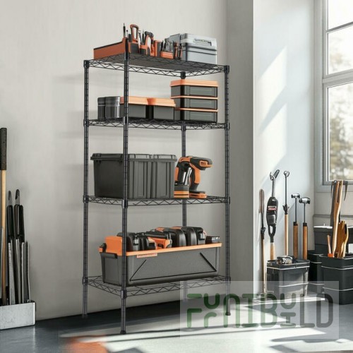 Eagle 2448V63 48 Inch 4-Tier Wire Shelving Unit with Epoxy Coated Gray Finish