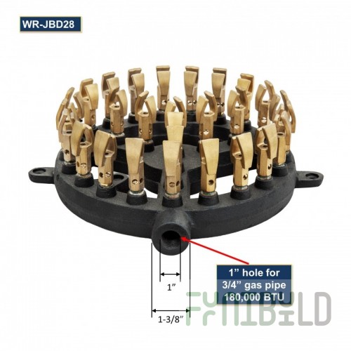 GSW USA WR-JBD28NG 12 Inch gas Jet Burner Duck Mouth Shape 28 Tips