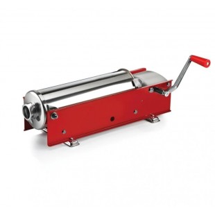 Omcan 13737 23 Inch Wide Sausage Stuffer Manual Horizontal Stainless Steel with Funnels