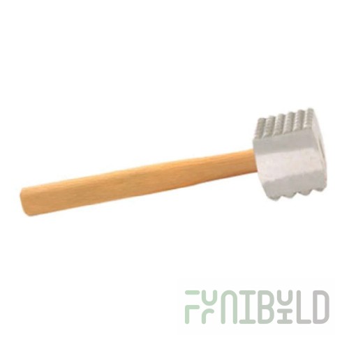 Crestware AMT 2-3/4 Inch Cast Aluminum Head Meat Tenderizer with Wood Handle