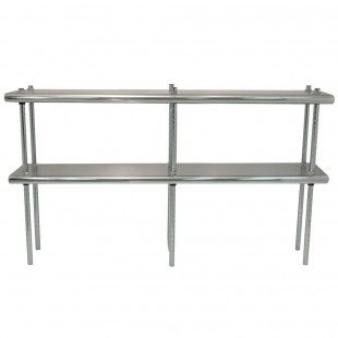Advance Tabco ODS-12-96 96 Inch Overshelf Table Mounted Double 18 Gauge Stainless Steel
