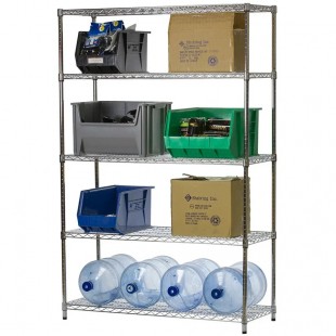 Eagle 2436V74-5 36 Inch 5-Tier Shelving Unit Wire Gray Epoxy Finished