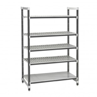 Cambro EXU243084S5480 24 Inch 5-tier Shelving Unit All Plastic Gray with Antimicrobial
