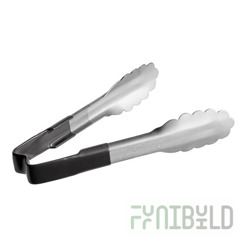Vollrath 4780620 6 Inch Utility Tongs One-piece Black Kool-Touch Handle Stainless Steel