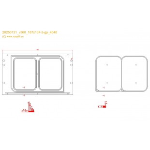 VASSILII-360 form for sealing container 187x137*2 in No. 3048 (without film cutting)