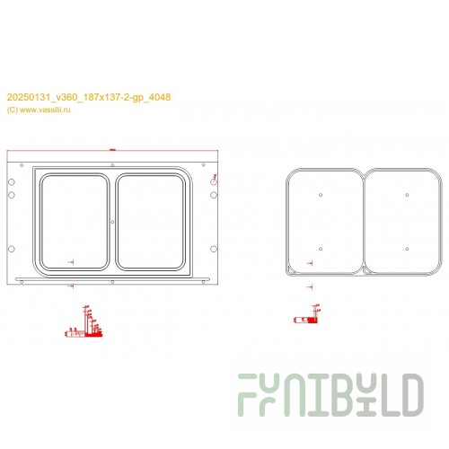 VASSILII-360 form for sealing container 187x137*2 in No. 3048 (without film cutting)