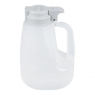 TableCraft PP64G Option 64 oz. Dispenser Jar with Gray Top
