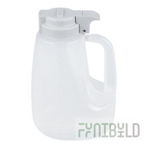 TableCraft PP64G Option 64 oz. Dispenser Jar with Gray Top