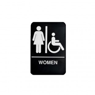 Tablecraft 12293 9 Inch Cash and Carry Sign Women/Mujeres Polystyrene Black White