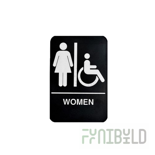 Tablecraft 12293 9 Inch Cash and Carry Sign Women/Mujeres Polystyrene Black White
