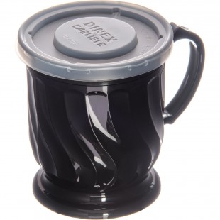 Dinex DX300003 Turnbury 8 oz. Onyx Insulated Mug with Pedestal Base - 48/Case