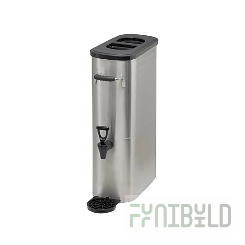 Winco SSBD-3 6-7/8 Inch 3 Gallon Iced Tea Dispenser Stainless Steel with Decals