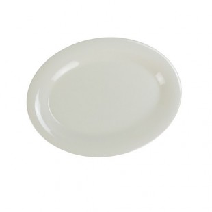 Yanco MS-213WT 13-1/2 Inch Oval Platter Dishwasher Safe Heavy Duty Melamine White