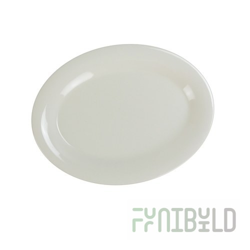 Yanco MS-213WT 13-1/2 Inch Oval Platter Dishwasher Safe Heavy Duty Melamine White