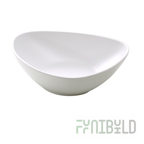Yanco MO-209 36 Oz Triangular Deep Soup Plate Melamine White Matte Finish