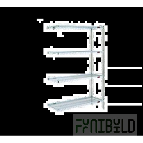 Eagle A4-63-1860Z 60 Inch 4-Tier Add-On Zinc Wire Shelving Unit with Hooks