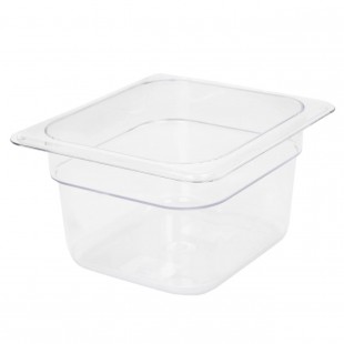 Thunder Group PLPA8164 1/6 Size Clear Polycarbonate Food Pan 4 Inch Deep