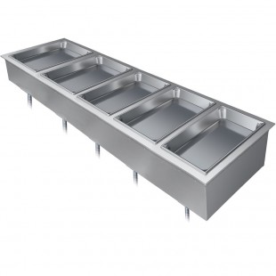 Hatco DHWBI-5 72 Inch Insulated Drop-In Electric Hot Food Well with Drain