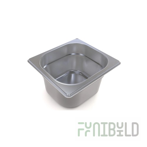 Gastronorm container without lid p/p GN 1/6, H-65, 176x162x65mm, (black plastic) 422101913, in pack. 28 pcs.