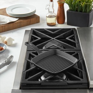 AllPoints 69278 12 Inch Cast Iron Grill Pan Double Handle with High Durability