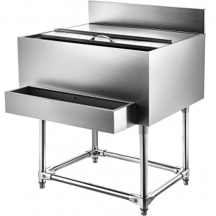 Optional 36 Inch Stainless Steel Underbar Ice Bin Full Cover, Krowne SC36F