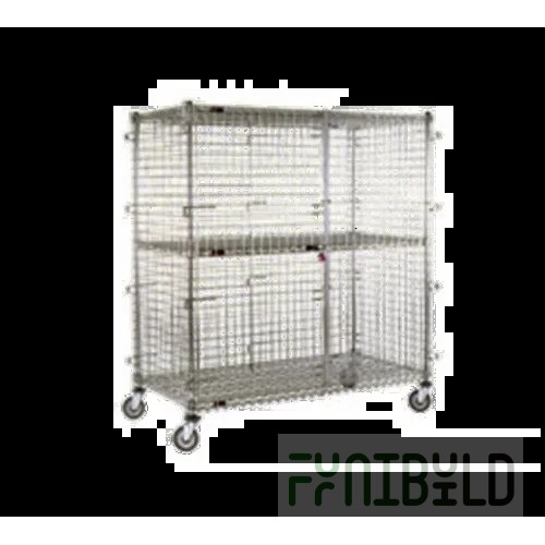 Eagle CSC3060S 63-1/4 Inch Mobile Security Unit Stainless Steel with Open Wire Construction