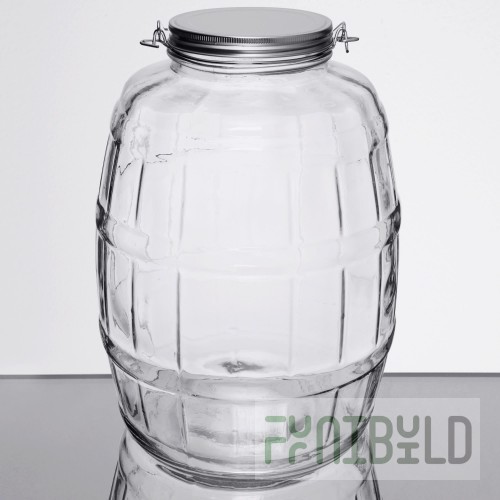 Anchor Hocking 85679AHG17 9-5/8 Inch Barrel Jar 2-1/2 Gallon Clear Glass