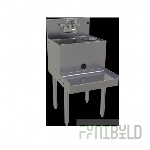 Glastender BSA-18-RF 18 Inch Blender Station with Rinser Faucet and Sink
