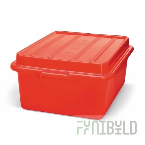 Vollrath 1501-C02 20 Inch Red Food Storage Box Combo Set with Lid and Drain Box
