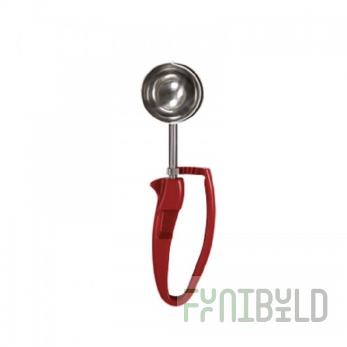 Zeroll 2024 Size 24 Diameter Disher Red Handle Stainless Steel Manual Use