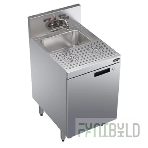 Krowne KR24-MD18-C 18 Inch Underbar Sink Unit with Locking Door and Dump Sink