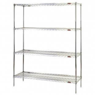 Eagle A5-74-2448C 48 Inch 5-tier Wire Shelving Unit Chrome Finish with QuadTruss Design