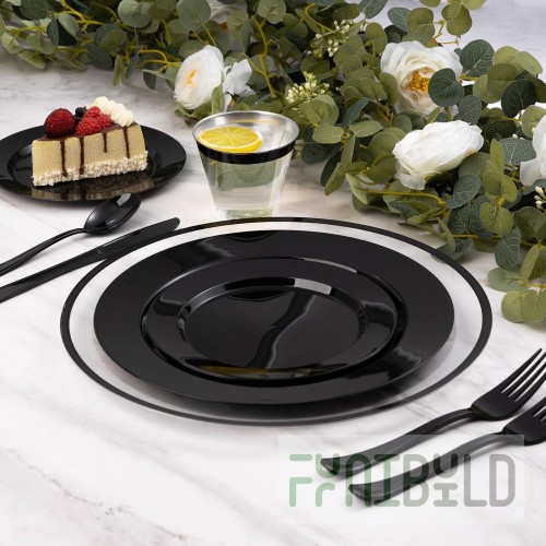 Steelite WLTR6658 13 Inch Charger Plate Plain Black Polypropylene