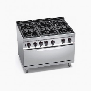Gas stove 6-burner with electric oven F6PDG/800(e) / 50004e (1180x800x1050mm, 44 kW)