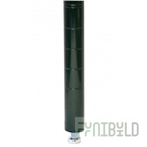 Omcan 47683 1 Inch Post with Leveler Epoxy Coated Black NSF