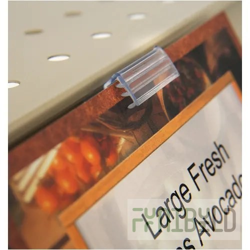 Hubert 39130 Clear Plastic Mini Clip On Shelf Label Holders 1 12