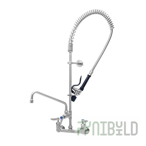 T&S Brass S-0133-12-CR-BJ 12 Inch Wall Mount Mixing Faucet with Add-on Faucet