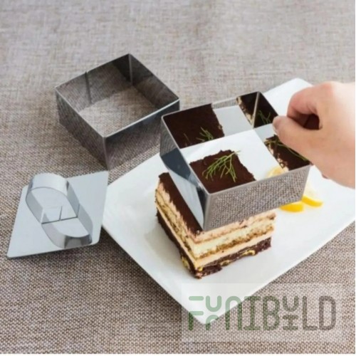 JB Prince MA500 2.36 Inch Cube Cake Mold Stainless Steel with Durable Design