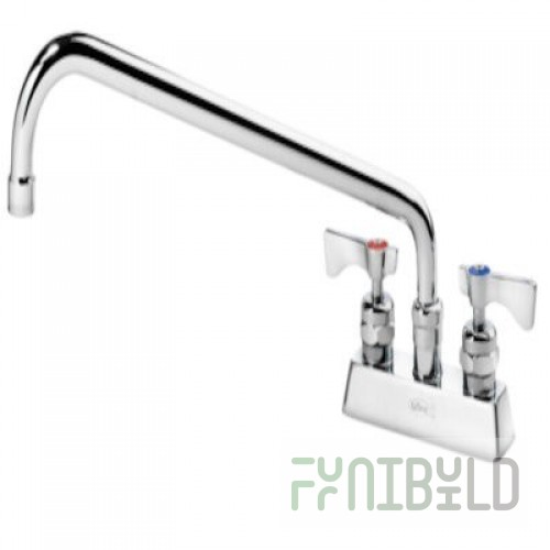 Krowne 15-314L-L-F2 4 Inch Deck Mount Faucet with 14 Inch Swing Spout Lever Handles