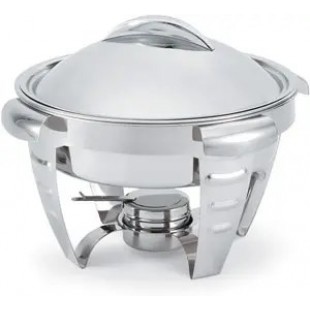 Vollrath 49522 6 Qt. Maximillian Steel Large Round Chafer with Stainless Steel Accents