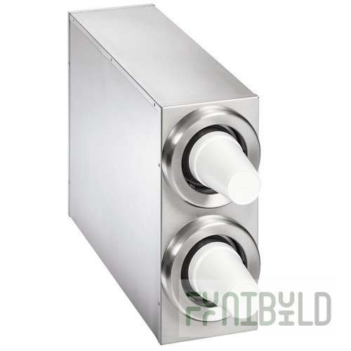 Vollrath 58822-D-D Stainless Steel 2-Slot Vertical 8 - 44 oz. Countertop Cup Dispenser Cabinet