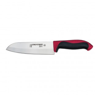 Dexter Russell S360-7R-PCP 7 Inch Blade High Carbon Steel Santoku Knife Red Handle