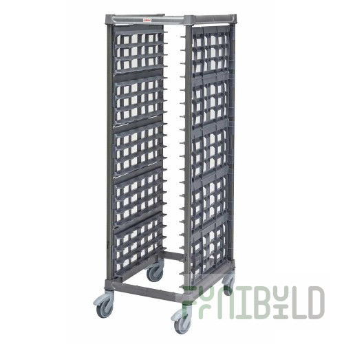 Cambro UCR10AR8580 Can Storage Rack Brushed Graphite with Panel and Brackets