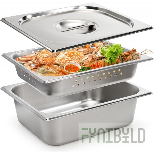 Market Forge SPI-40 12 Inch Steam Pan Holder Inserts Stainless Steel with Organization