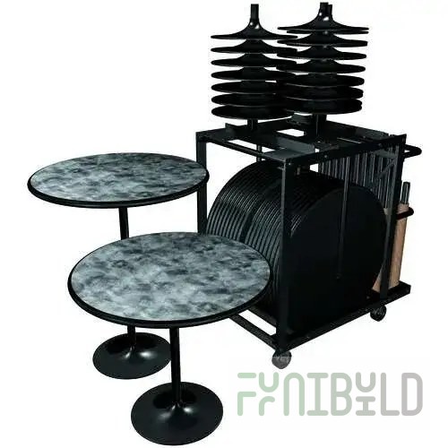 Forbes Industries REVHP36RDMXE#IC###-XCH 36 Inch Round Table Package with Transport Cart